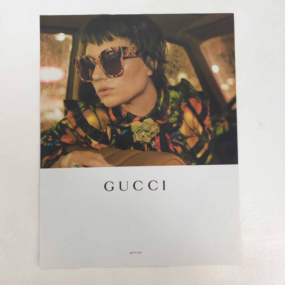 Gucci Mae Lapres Eyewear Print Ad Geometric Butterfly Sunglasses Fashion Art